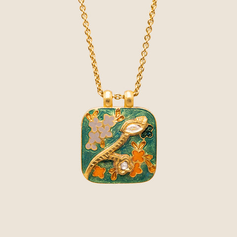 'Chintz Dynasty' Clover Necklace