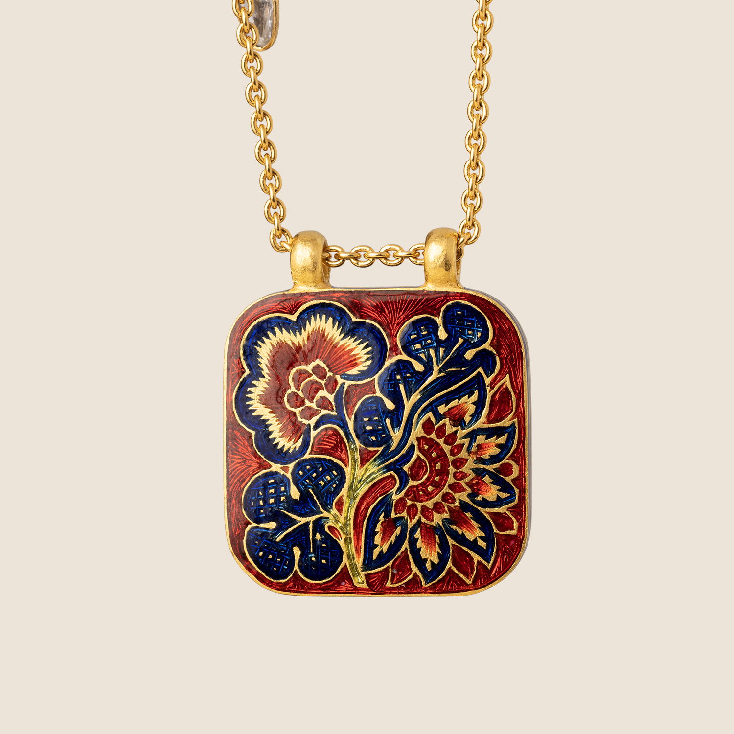 'Chintz Dynasty' Taweez Initial Necklace