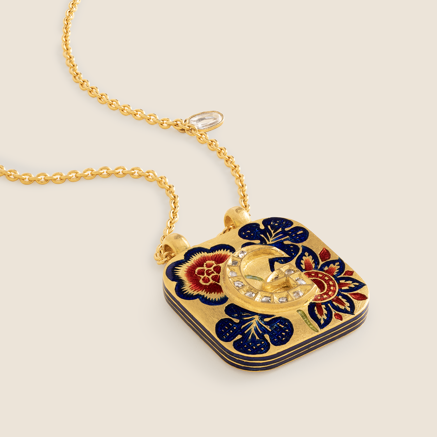 'Chintz Dynasty' Taweez Initial Necklace