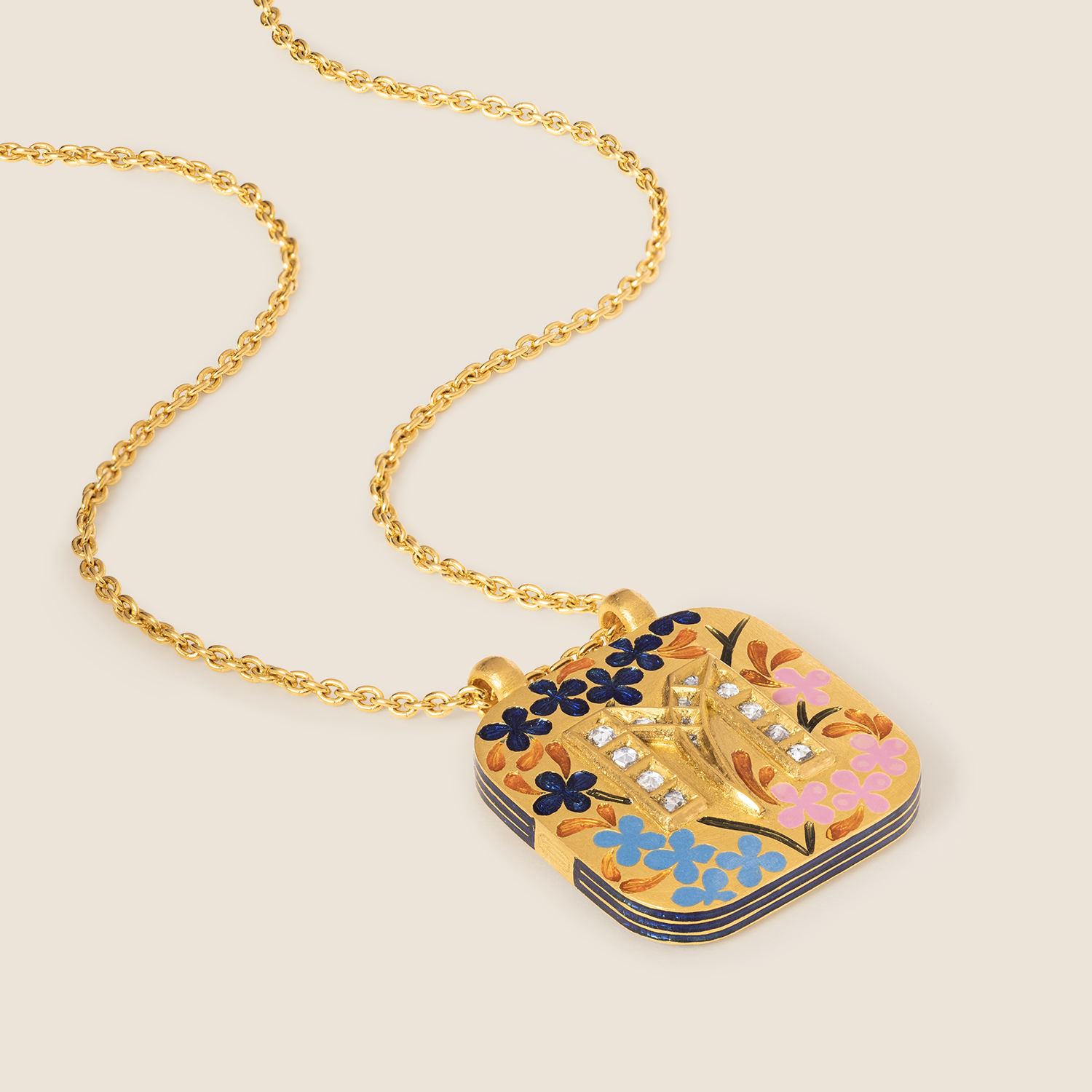 'Dark Paradaida' Taweez Initial Necklace