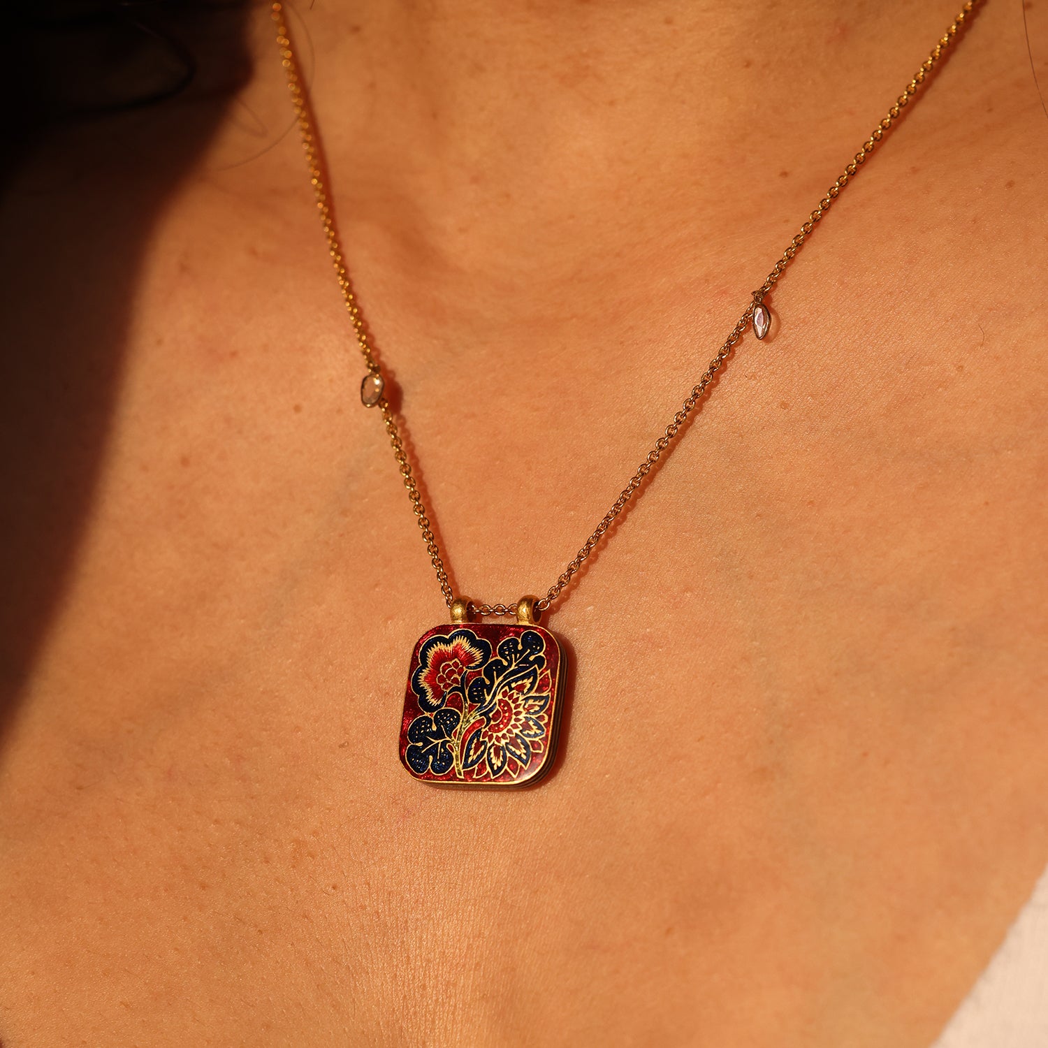 'Chintz Dynasty' Taweez Initial Necklace