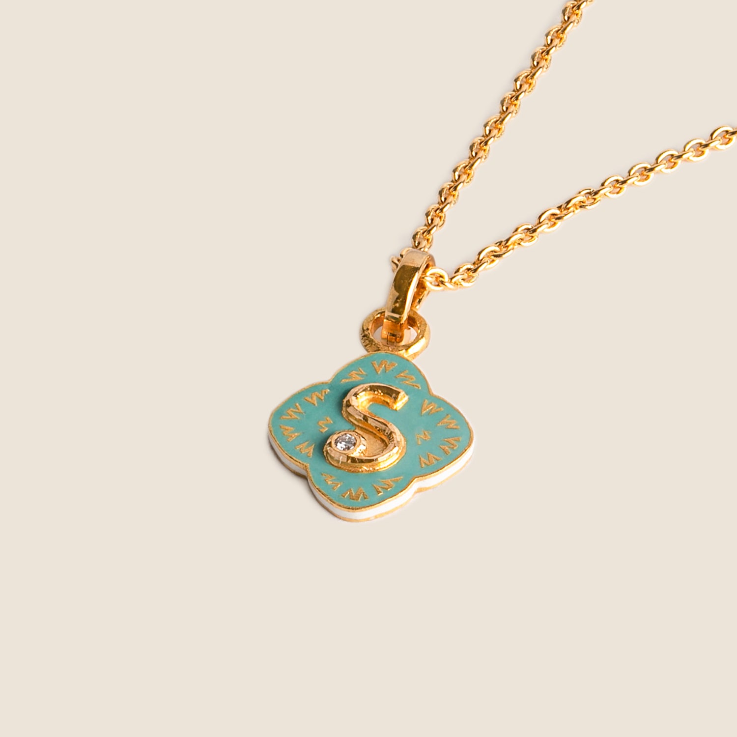 'Tree of Life' Clover Initial Mohur Necklace