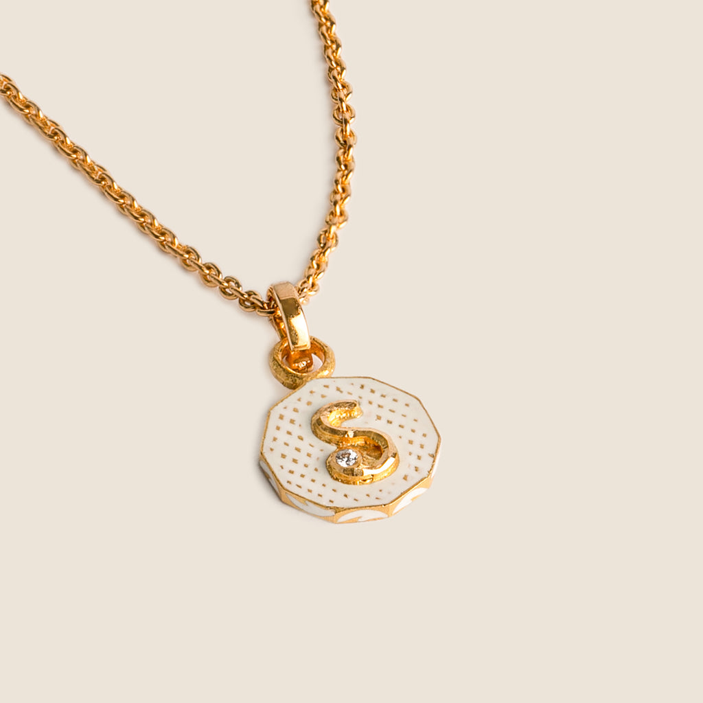 'Clair de lune' Girih Initial Mohur Necklace