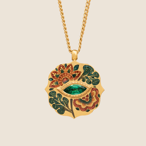 'Chintz Dynasty' Taweez Initial Necklace