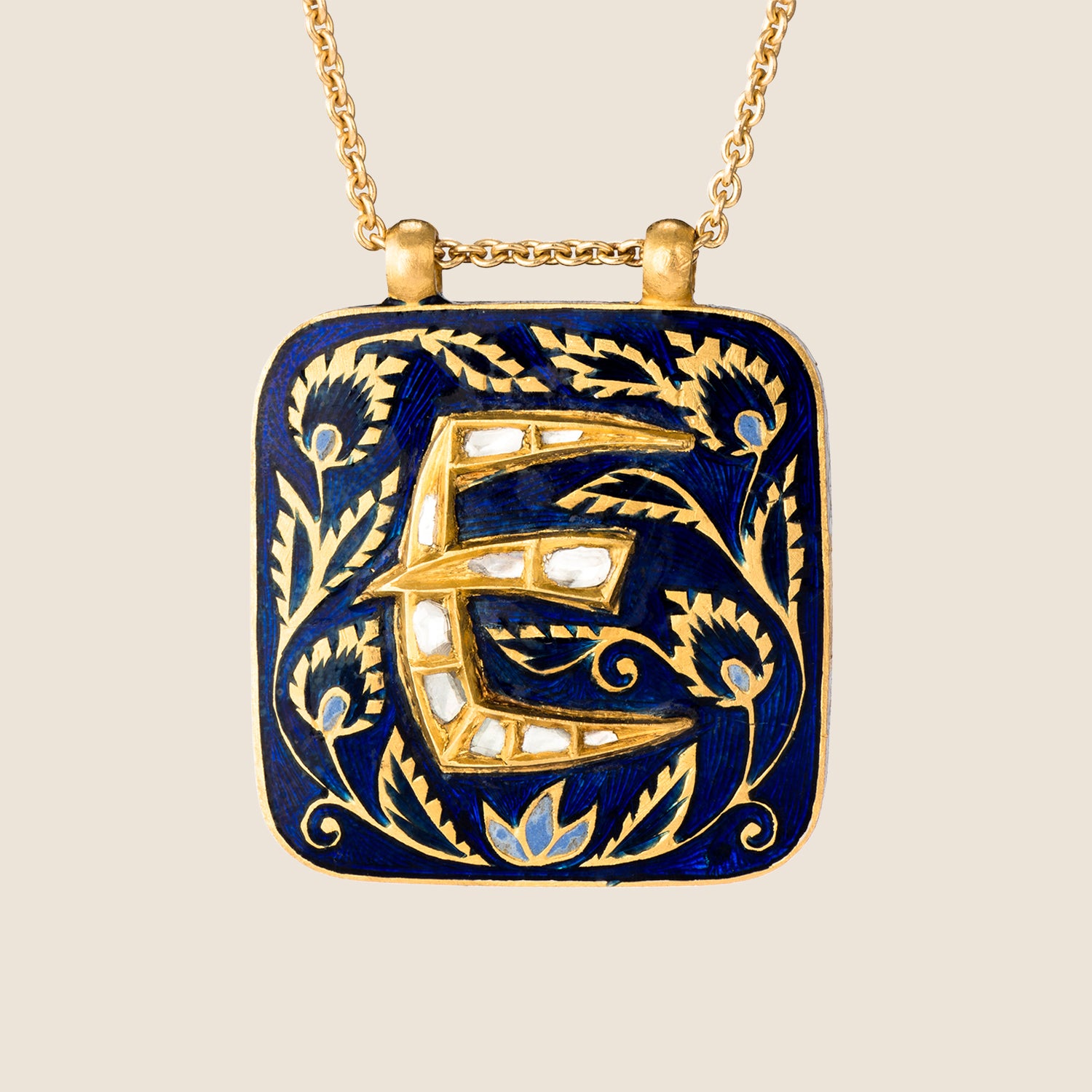 'Midnight Veil' Taweez Initial Necklace