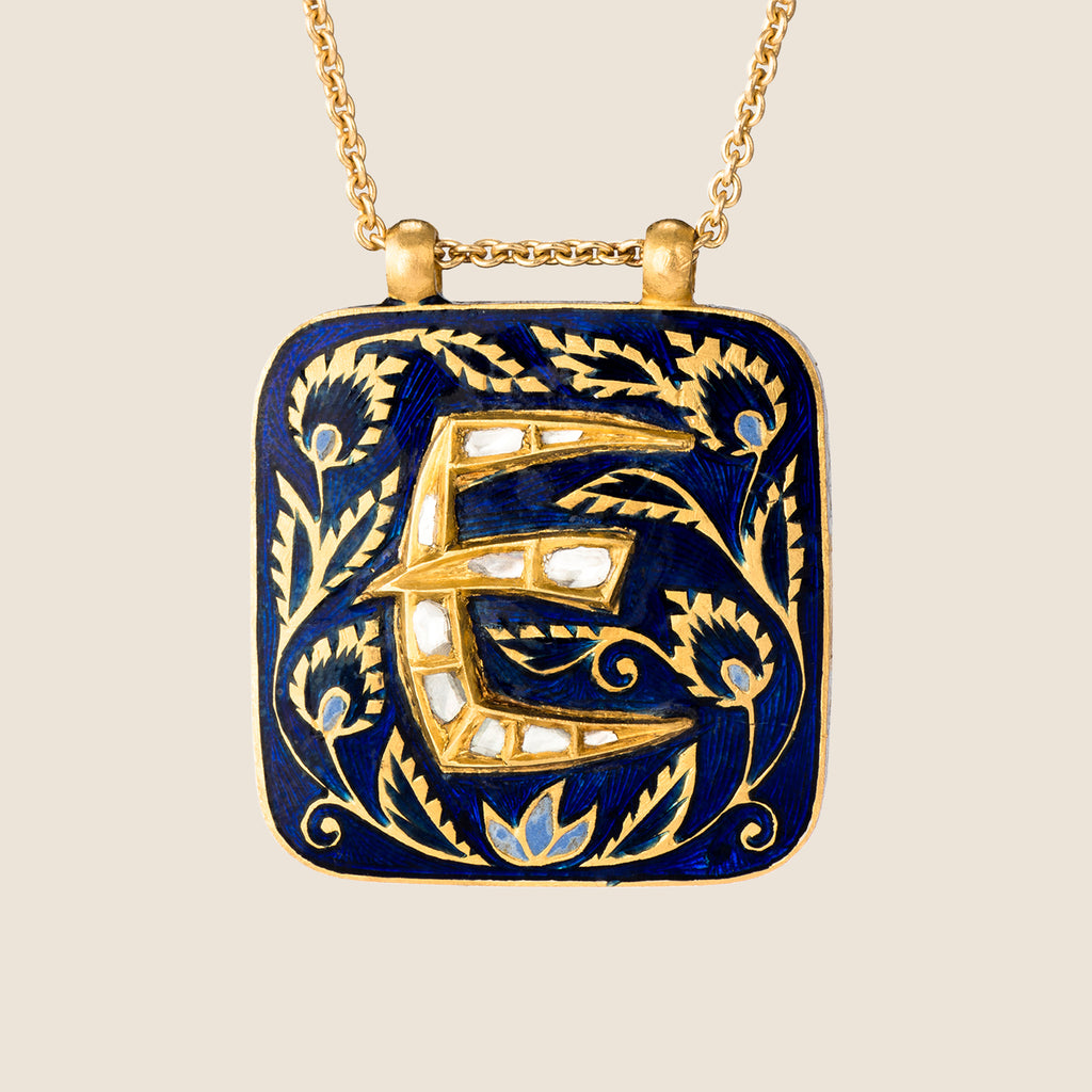 'Midnight Veil' Taweez Initial Necklace