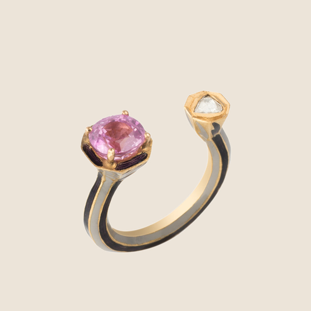 Pink Sapphire Minar Ring