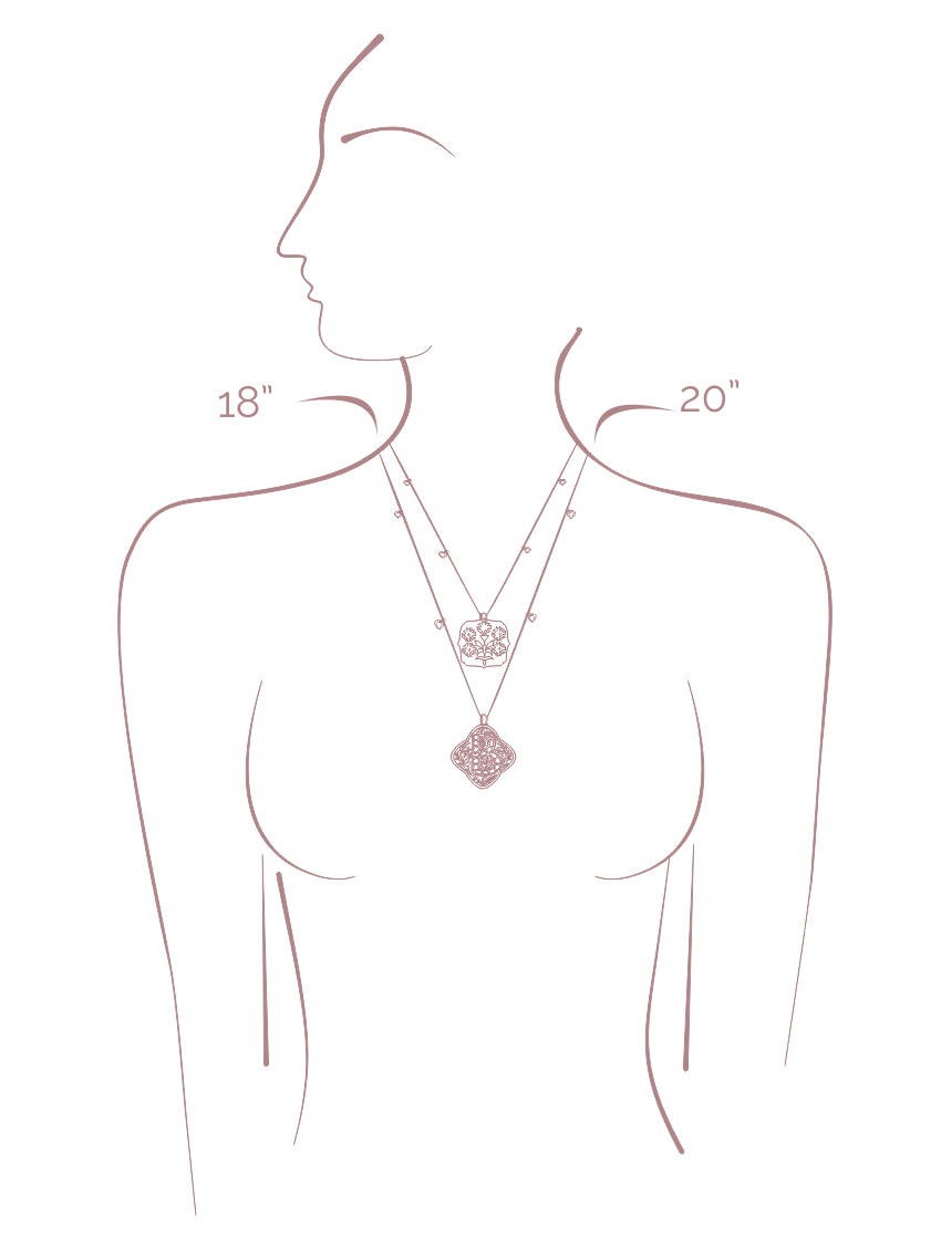 'Midnight Veil' Gulflower Initial Necklace