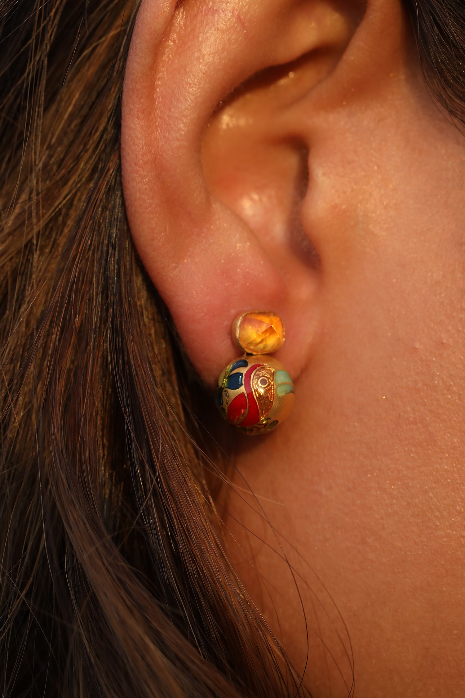 Mandarin Garnet Toco Studs