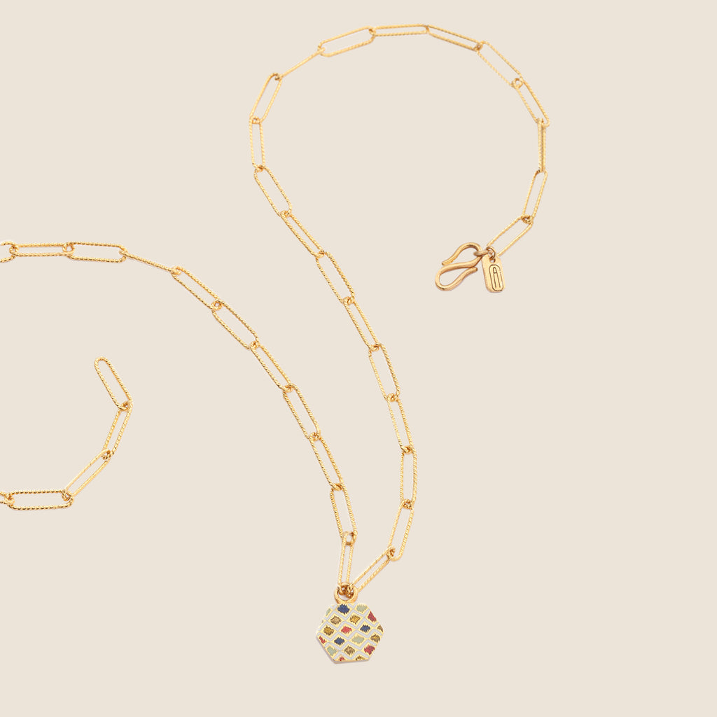 Fleur D'Ikat Swirl Necklace