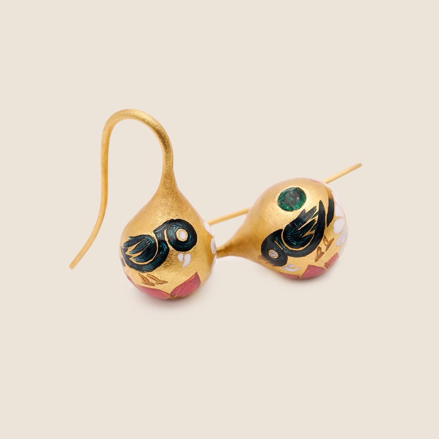 Emerald Kettlebell Earrings