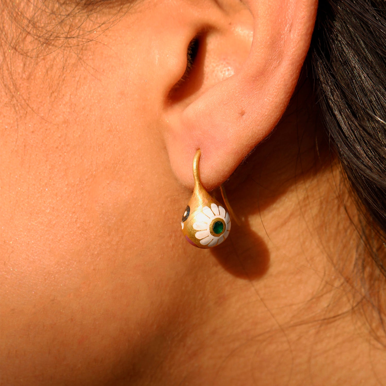 Emerald Kettlebell Earrings