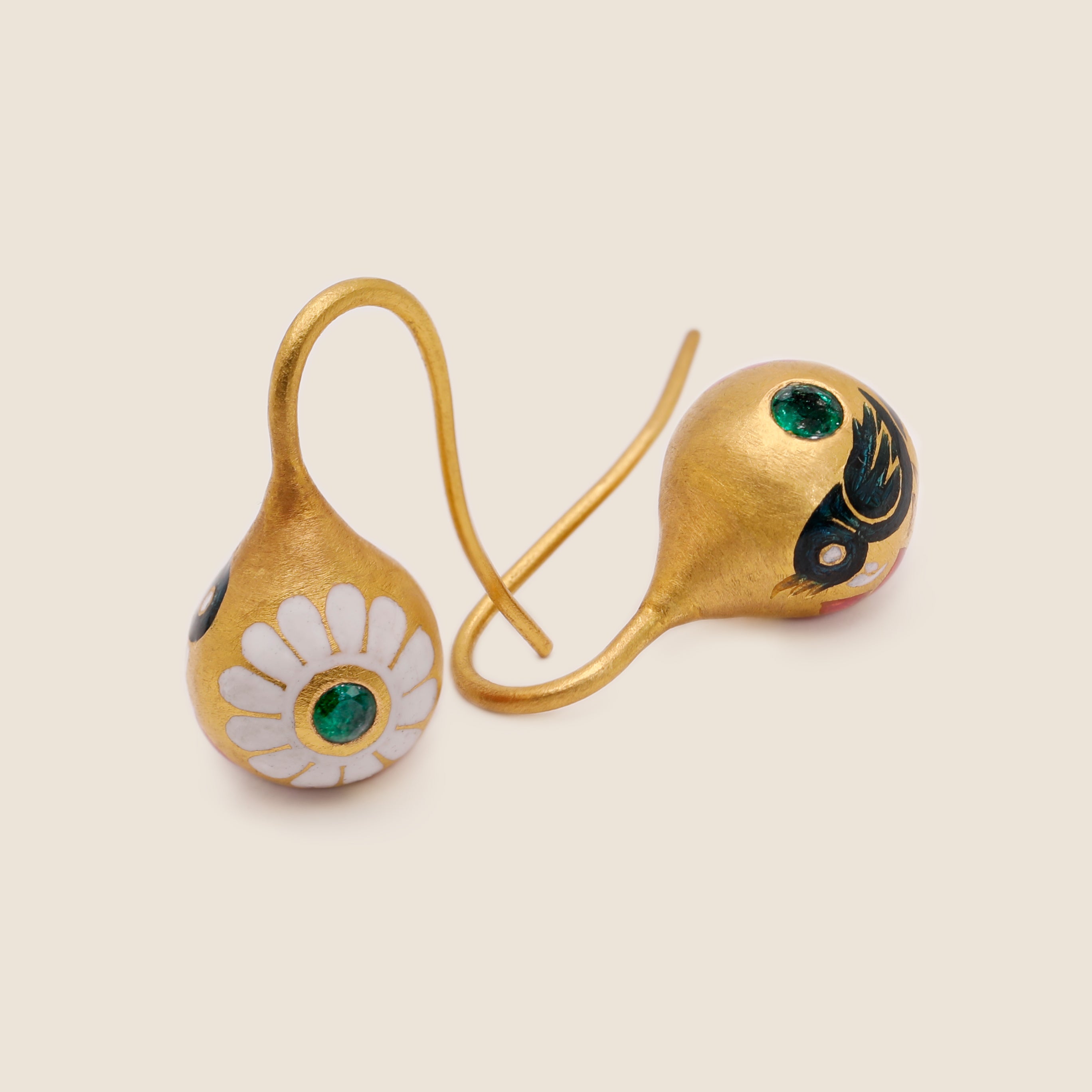 Emerald Kettlebell Earrings