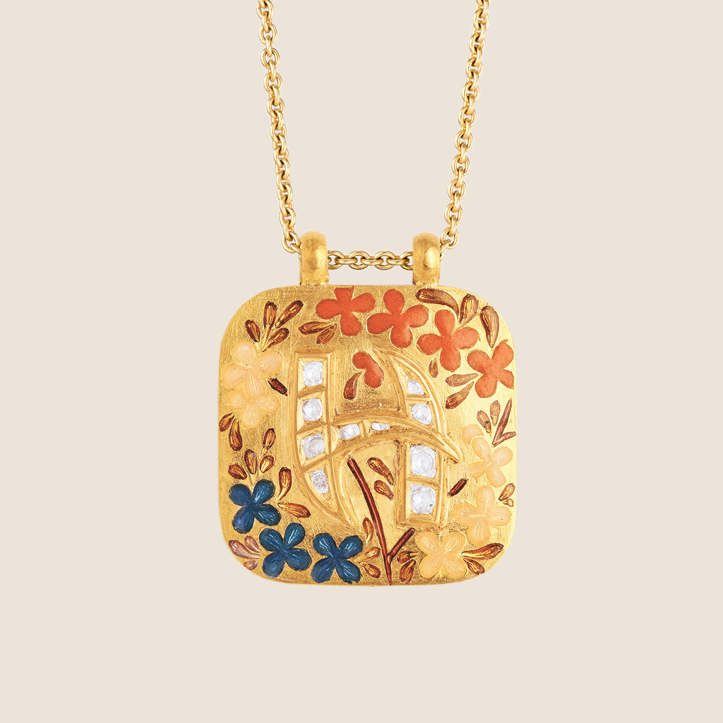 'Dark Paradaida' Taweez Initial Necklace