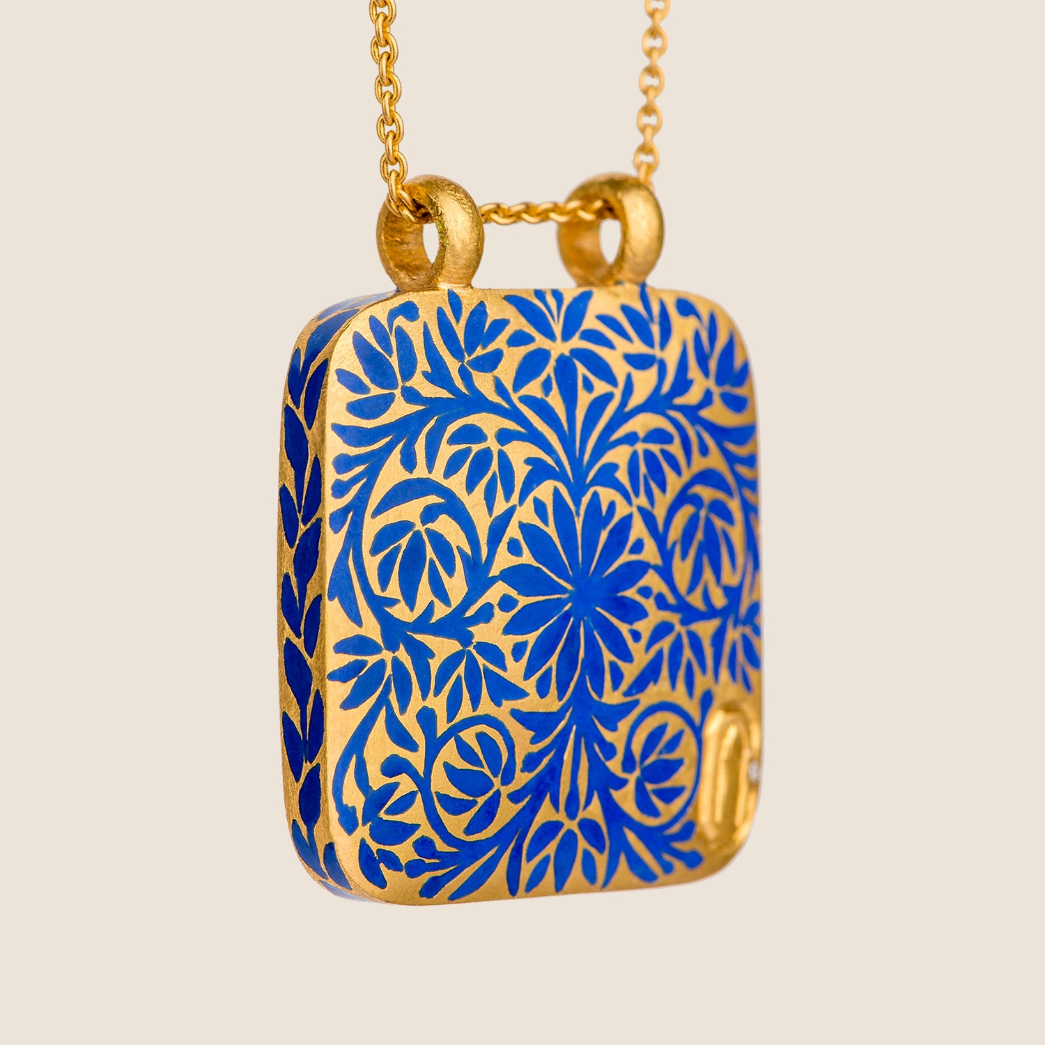 'Lapis Maze' Taweez Initial Necklace