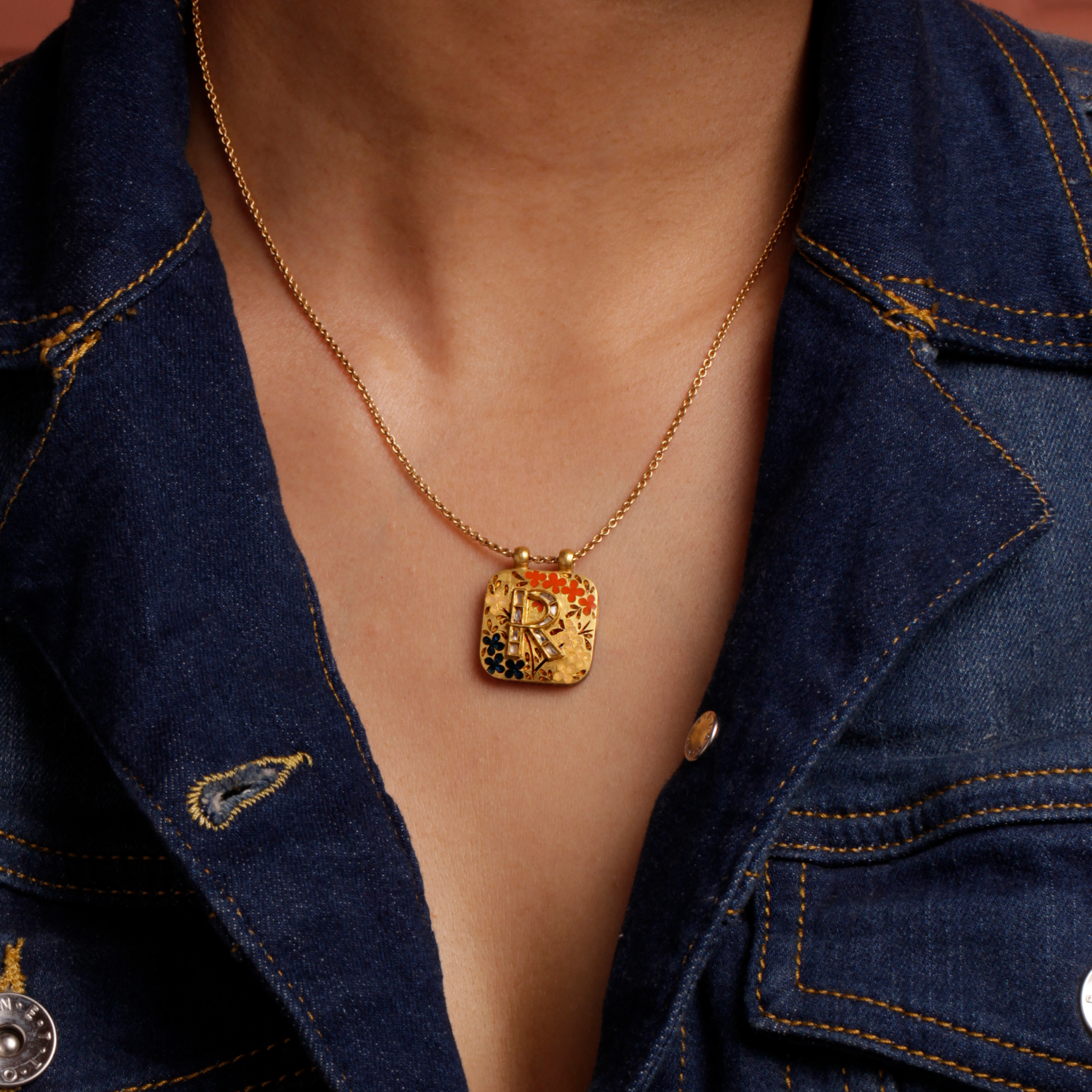 'Dark Paradaida' Taweez Initial Necklace