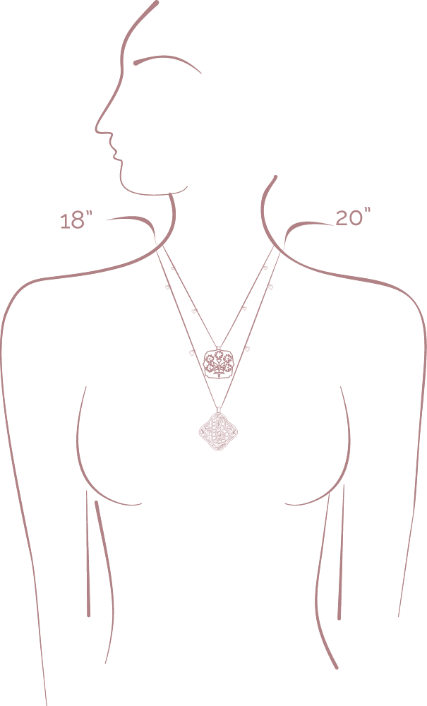 'Lapis Maze' Taweez Initial Necklace