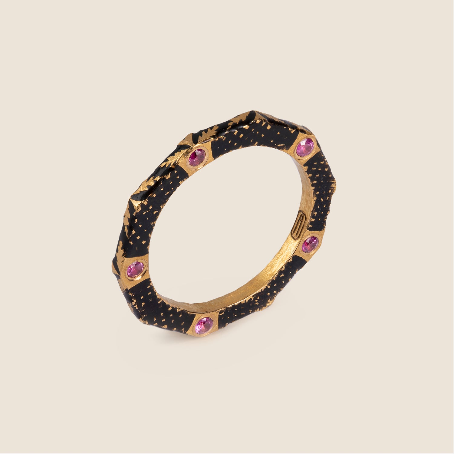 Bidri Decagon Ring