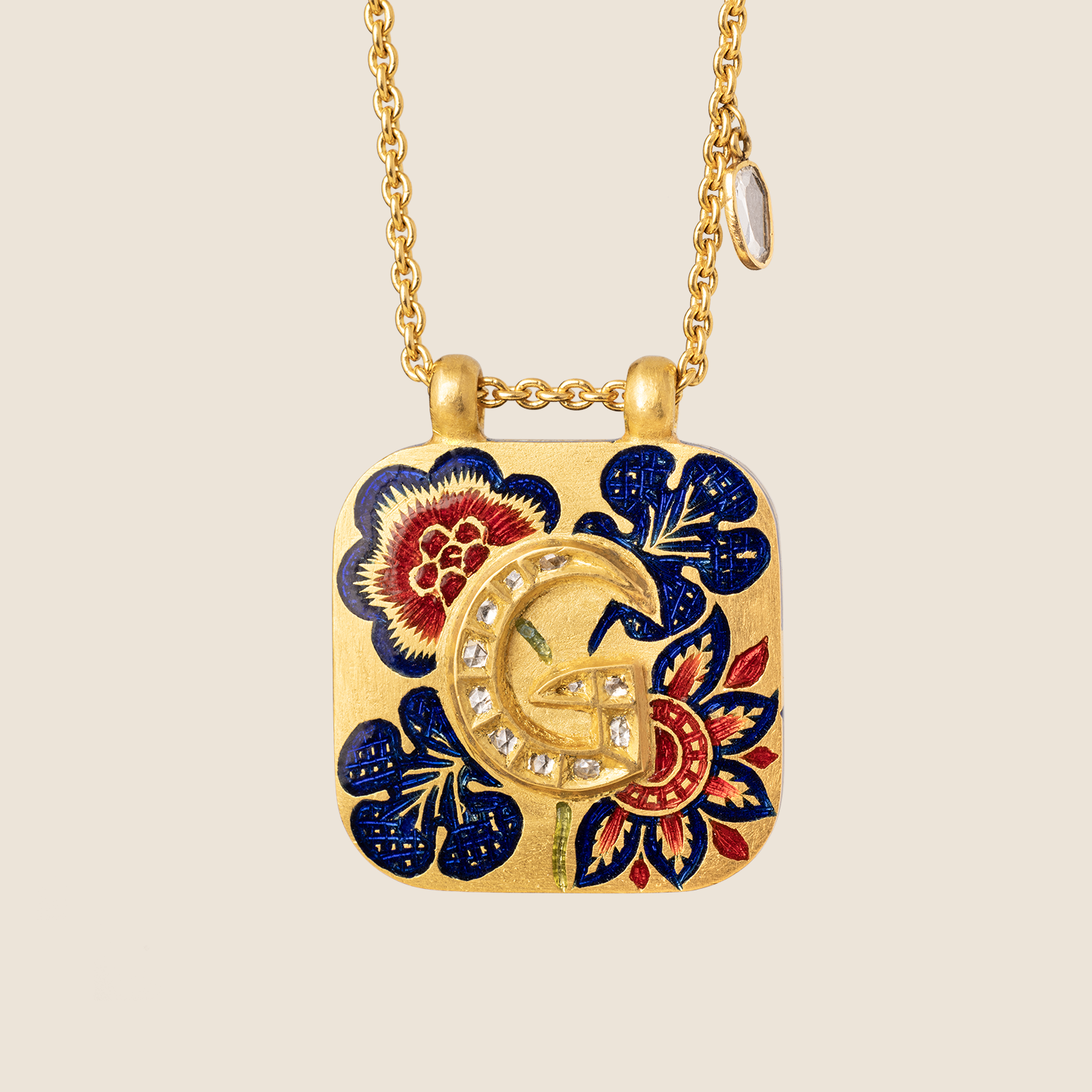 'Chintz Dynasty' Taweez Initial Necklace