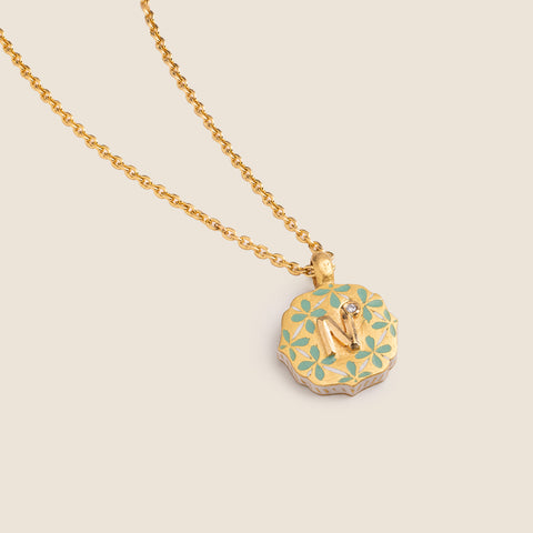 'Jasmine Garden' 8-Point-Star Initial Mohur Necklace