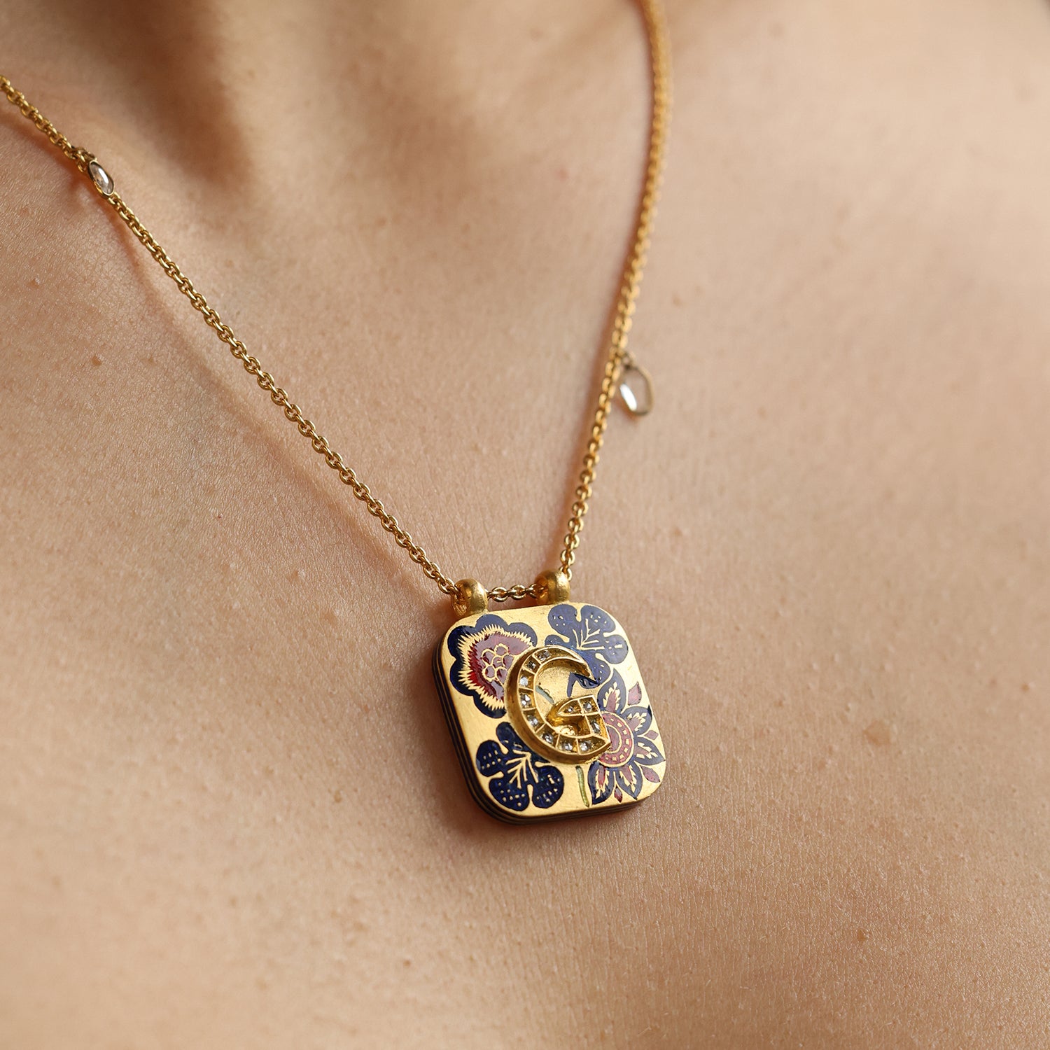 'Chintz Dynasty' Taweez Initial Necklace