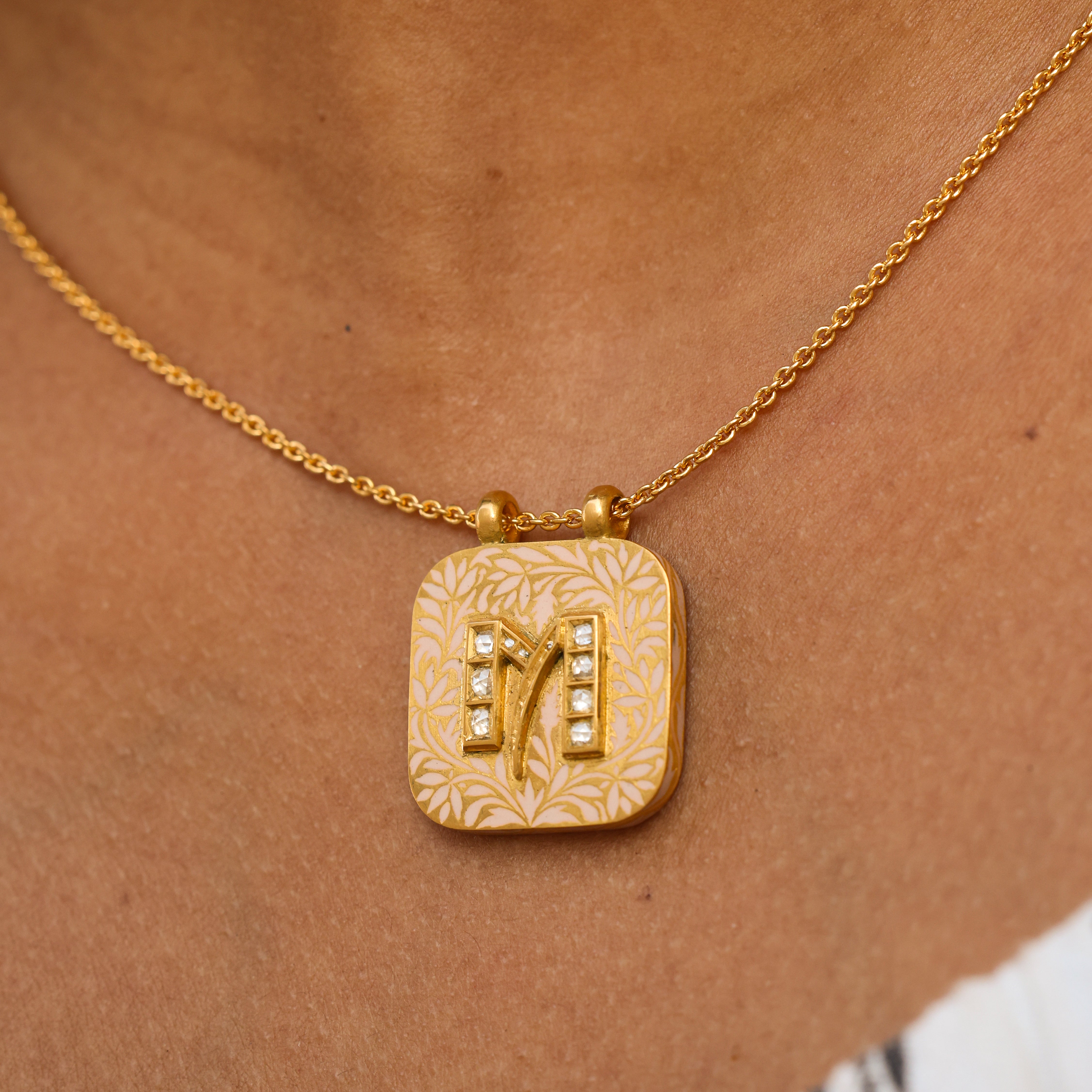 'Rose Enigma' Taweez Initial Necklace