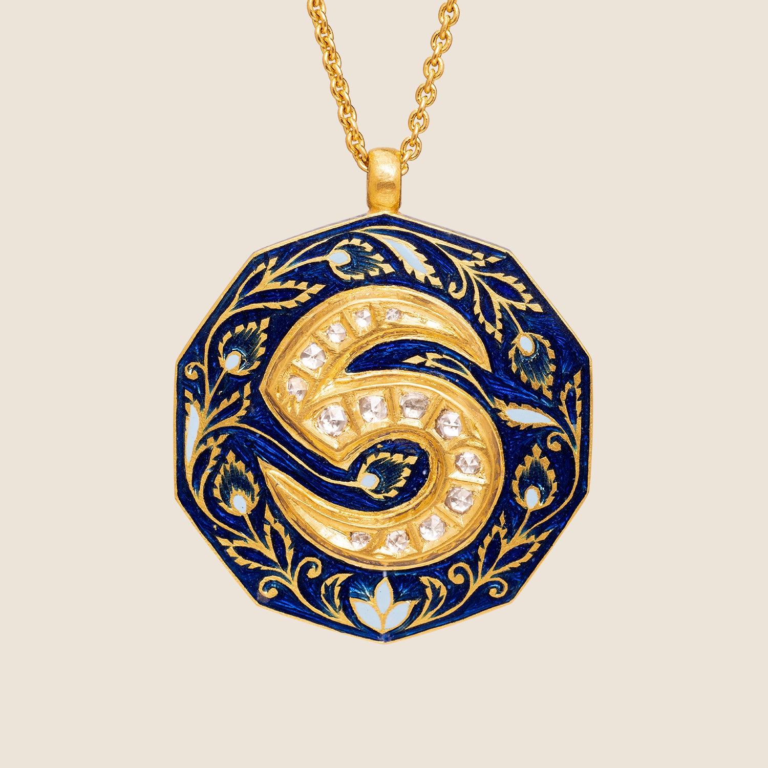 'Midnight Veil' Girih Initial Necklace