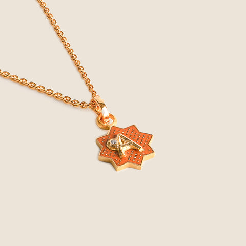 'Clair de lune' Mihrab Initial Mohur Necklace