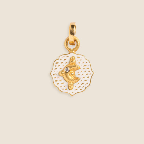 'Clair de lune' Mihrab Initial Mohur Necklace