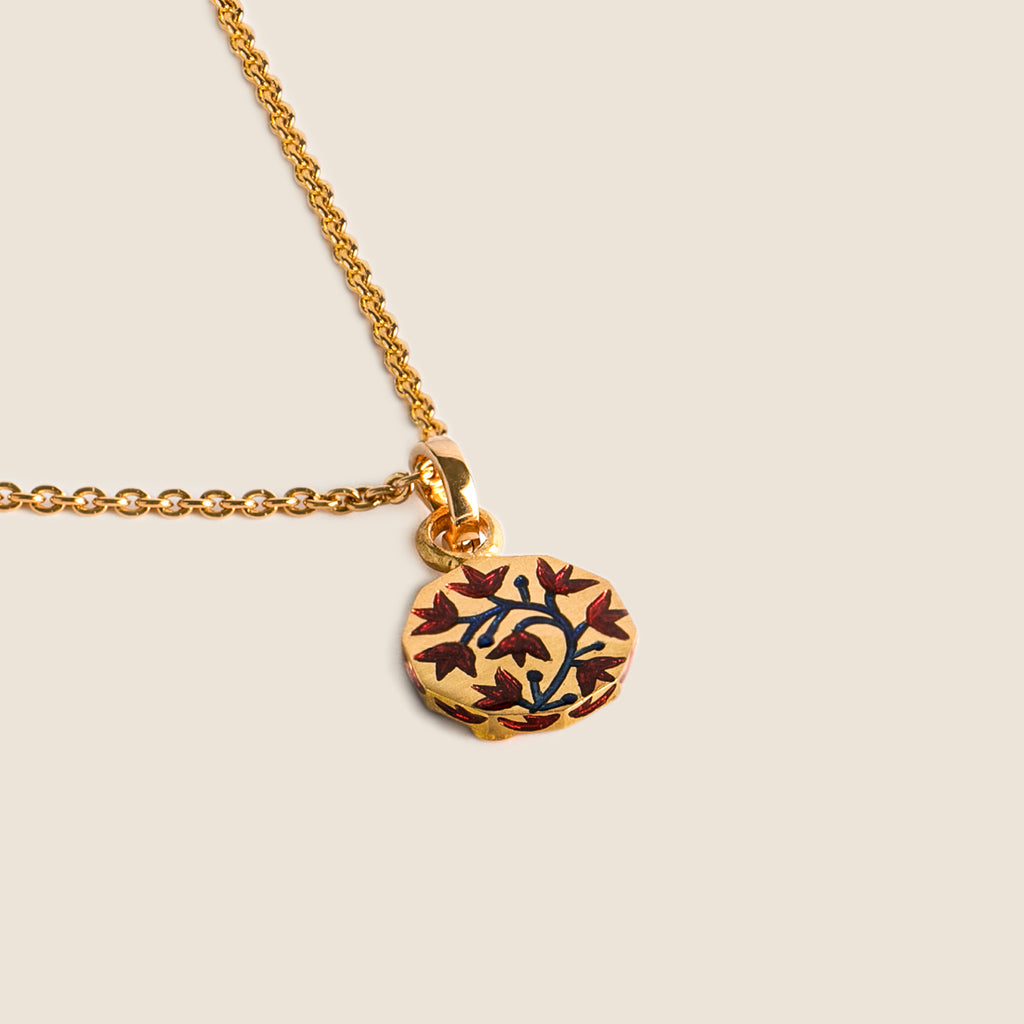 'Rosebush' Girih Initial Mohur Necklace