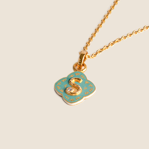 'Clair de lune' Mihrab Initial Mohur Necklace