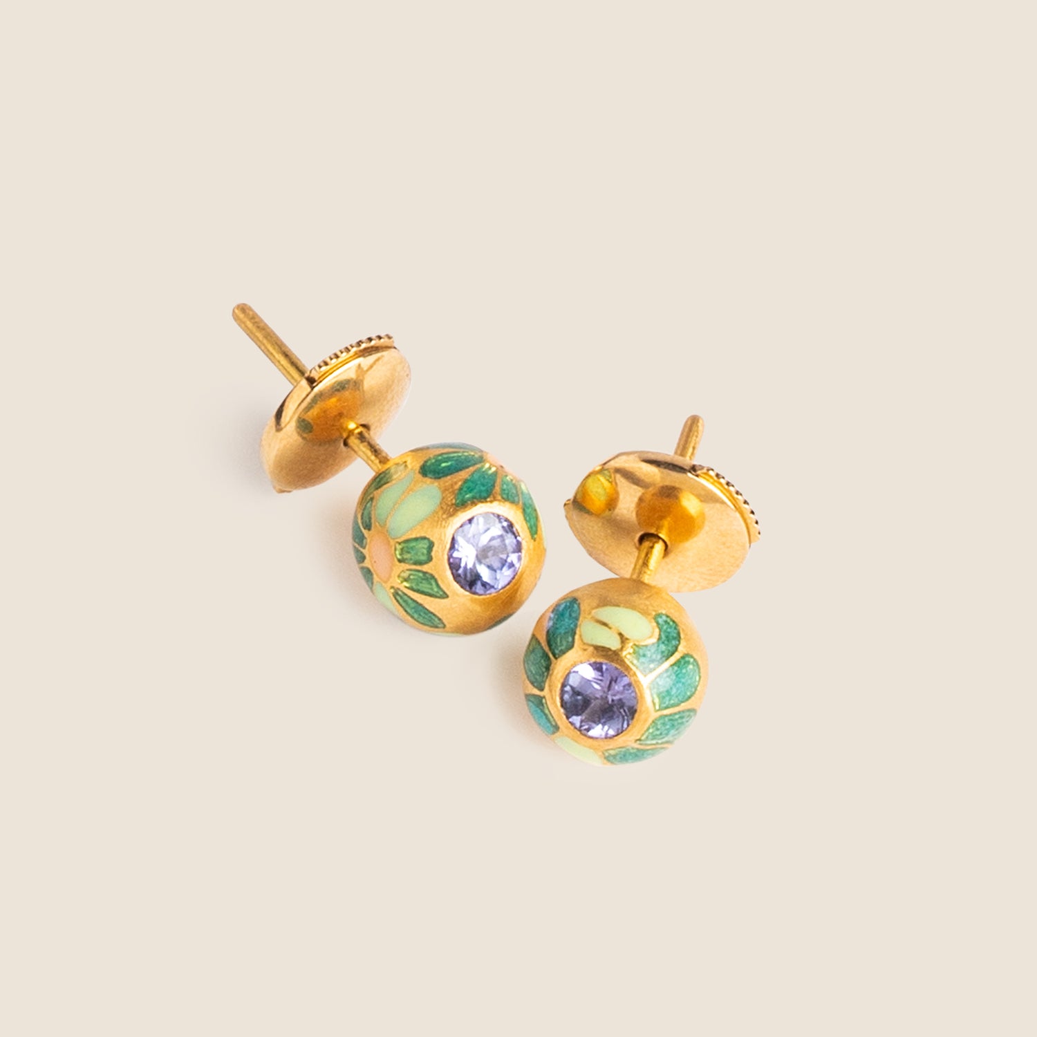 Tanzanite Bloom Studs