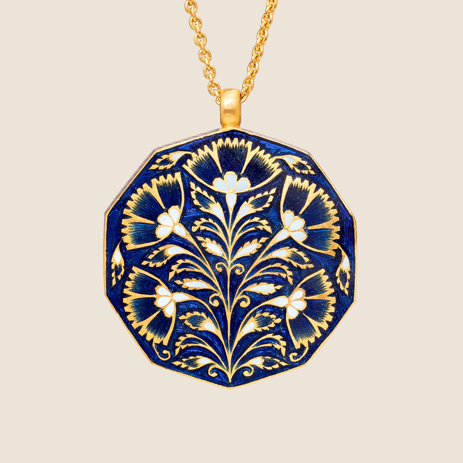 'Midnight Veil' Girih Initial Necklace