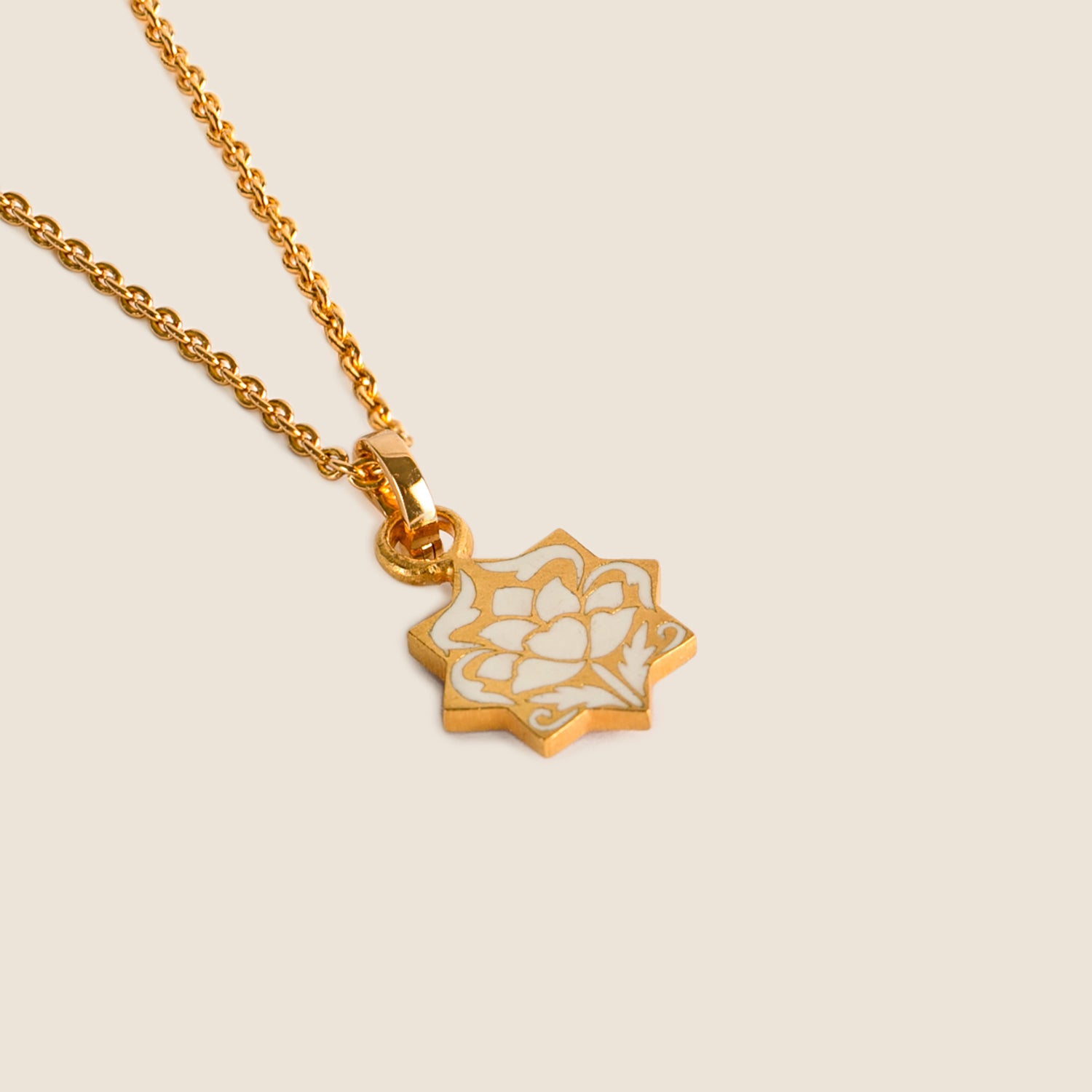 'Jasmine Garden' 8-Point-Star Initial Mohur Necklace