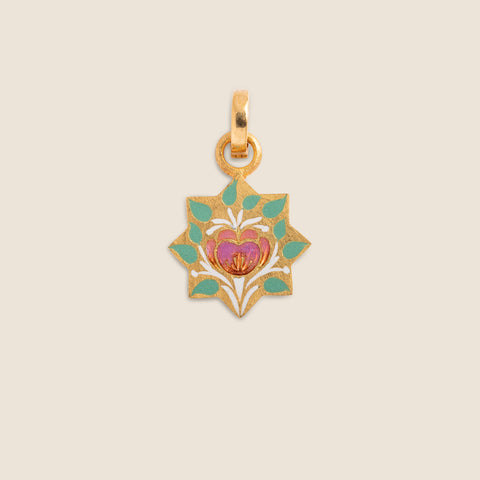 'Rosebush' Girih Initial Mohur Necklace