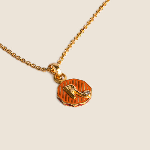 'Clair de lune' Mihrab Initial Mohur Necklace