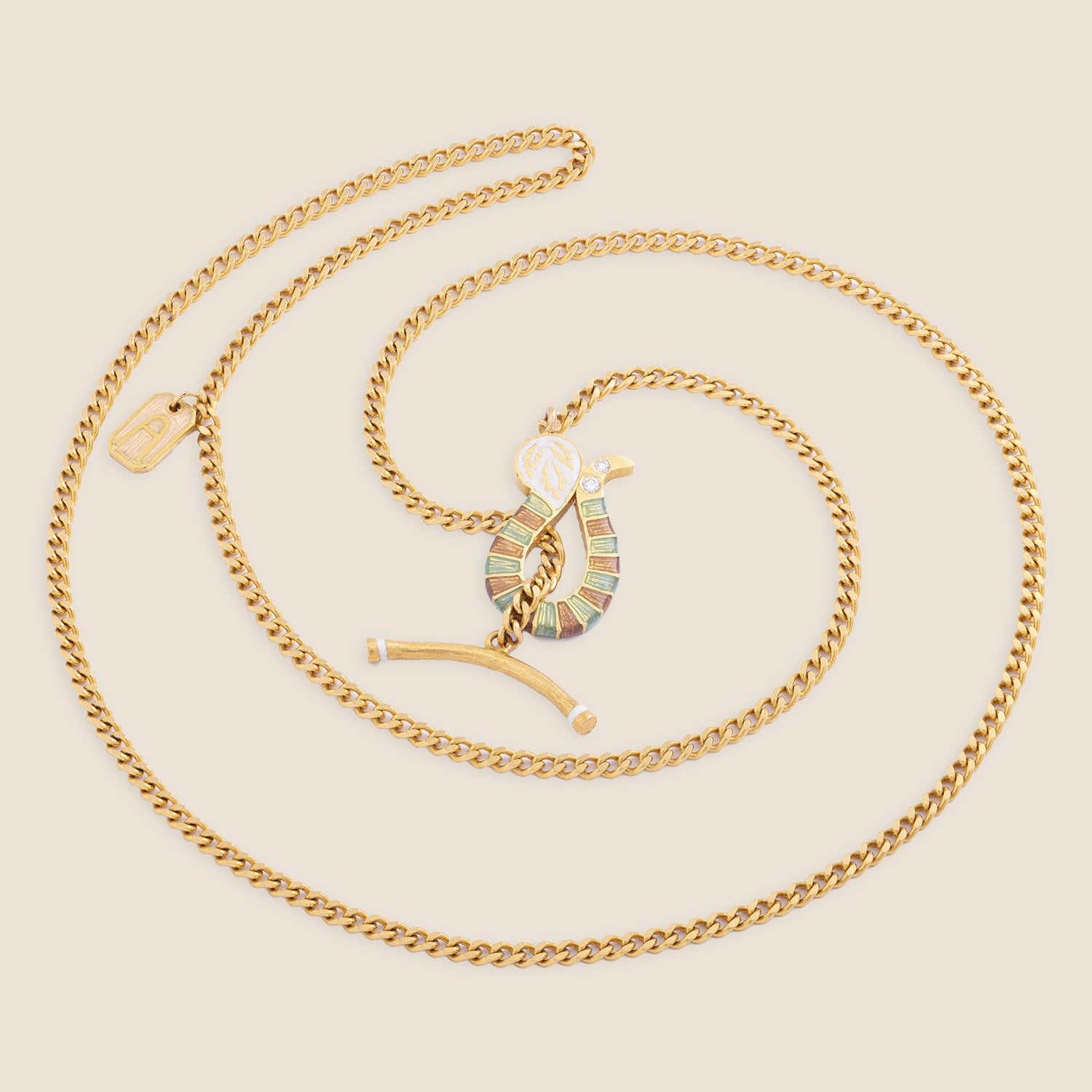 Serpentine Curb Toggle Necklace