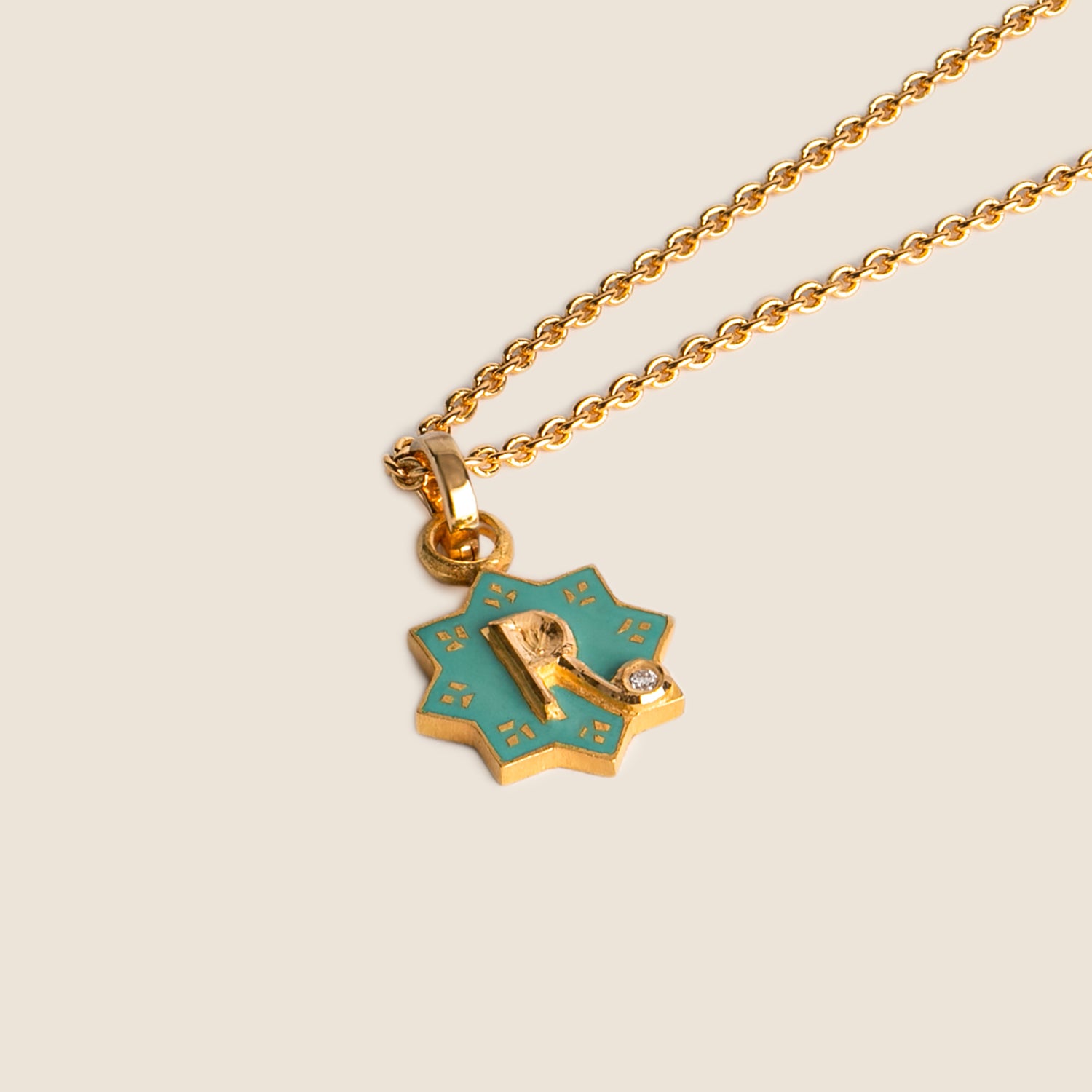 'Jasmine Garden' 8-point-star Initial Mohur Necklace
