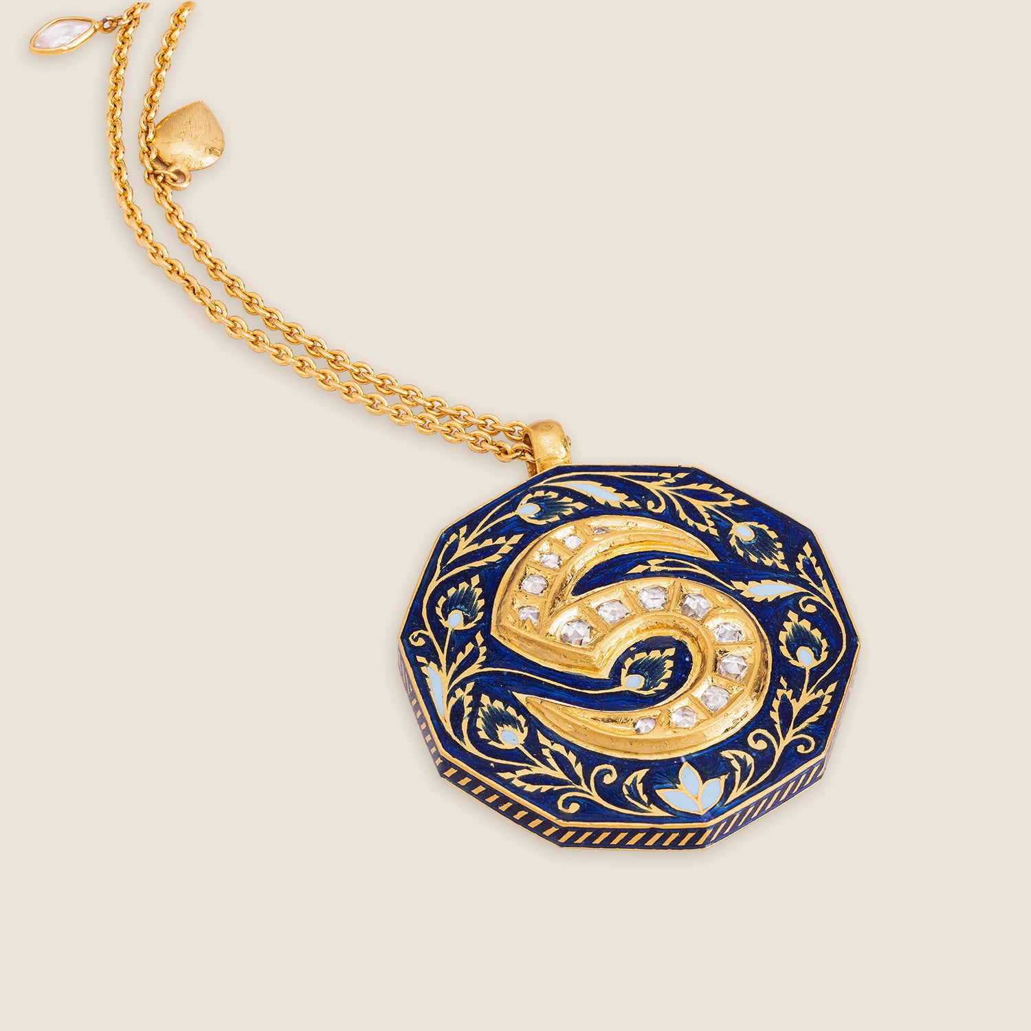 'Midnight Veil' Girih Initial Necklace