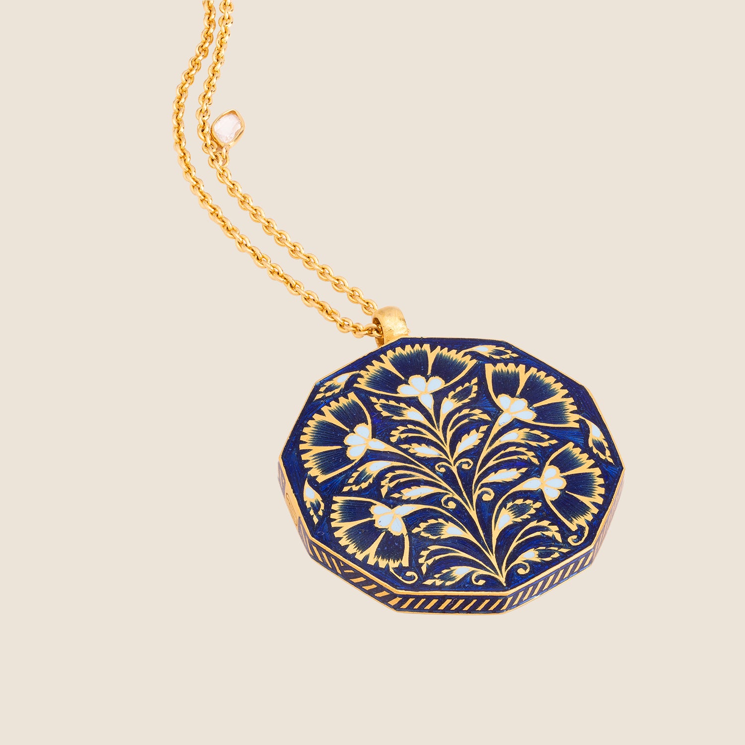 'Midnight Veil' Girih Initial Necklace