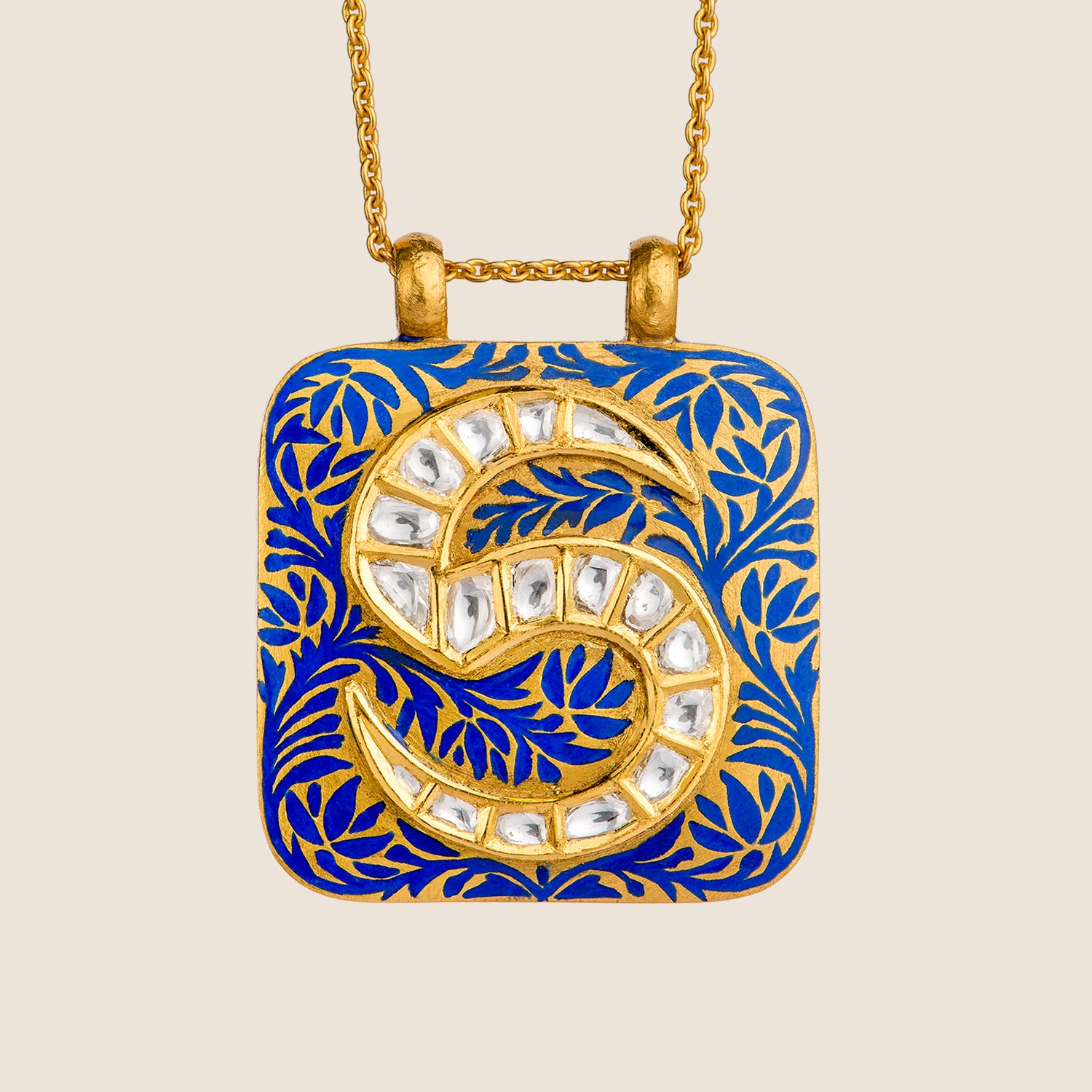 'Lapis Maze' Taweez Initial Necklace