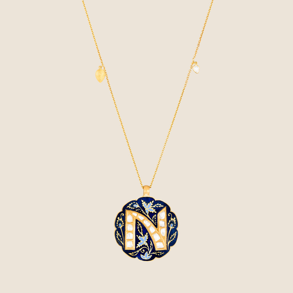 'Midnight Veil' Gulflower Initial Necklace