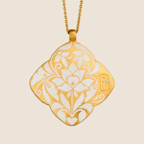 'Jasmine Garden' Clover Initial Necklace