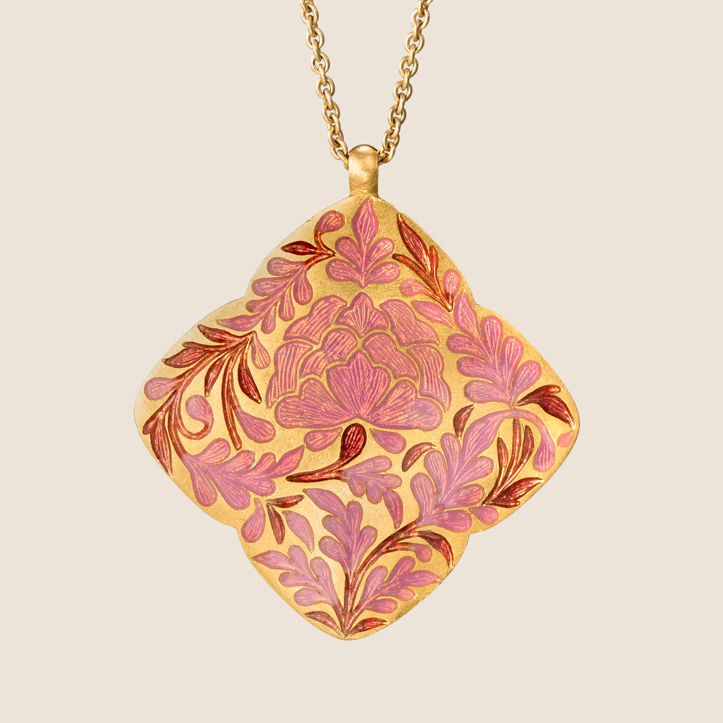 'Himalayan Cherry' Clover Initial Necklace