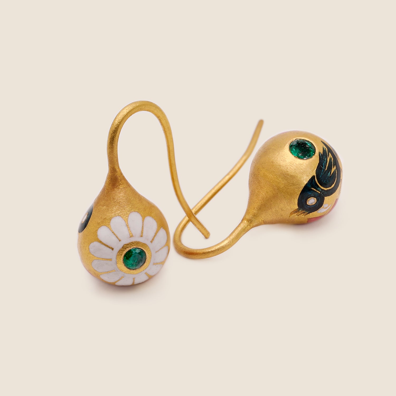 Emerald Kettlebell Earrings