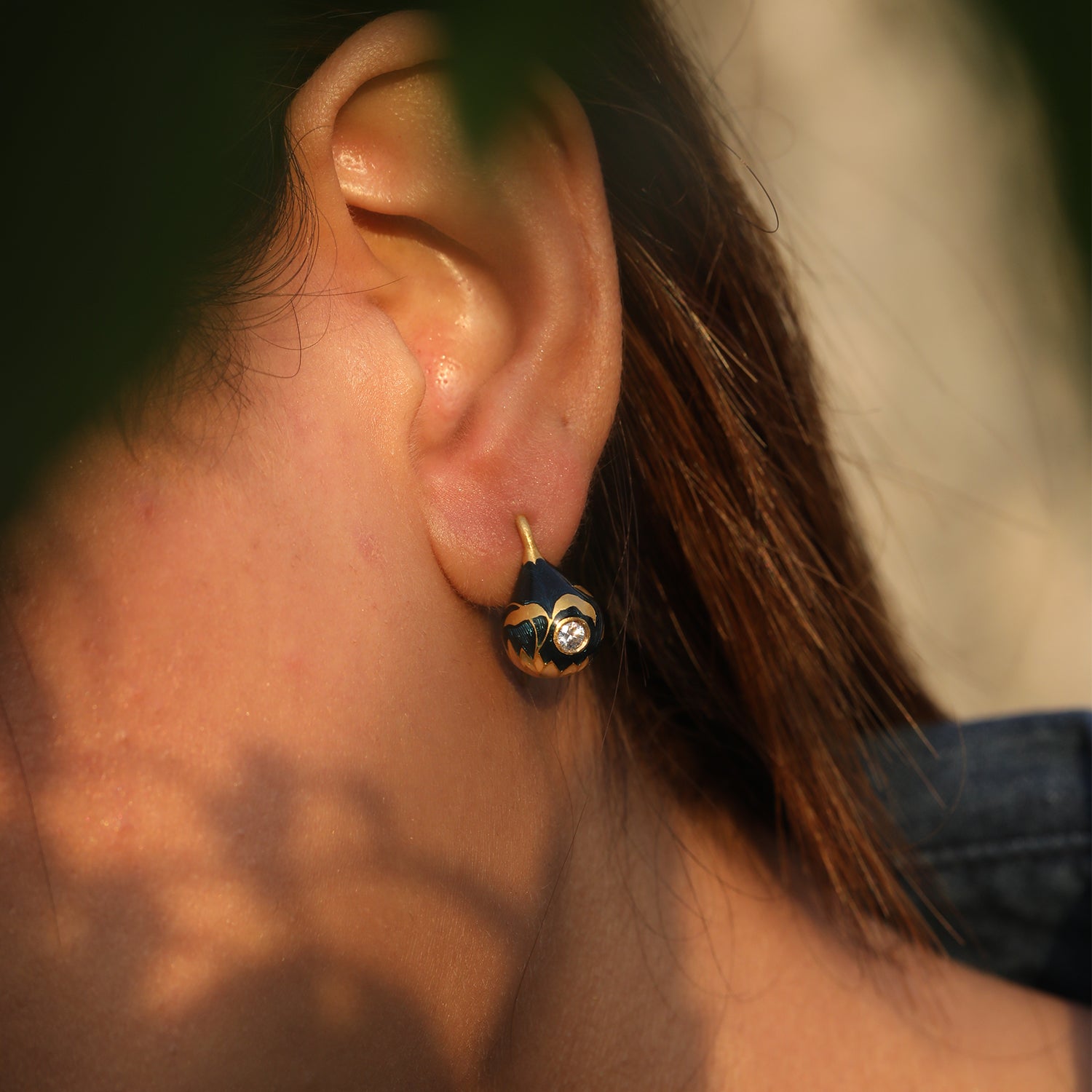 Diamond Pompon Earrings