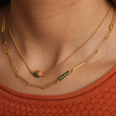Swirl Paper Link Necklace