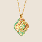 'Flame of Bengal' Clover Initial Necklace