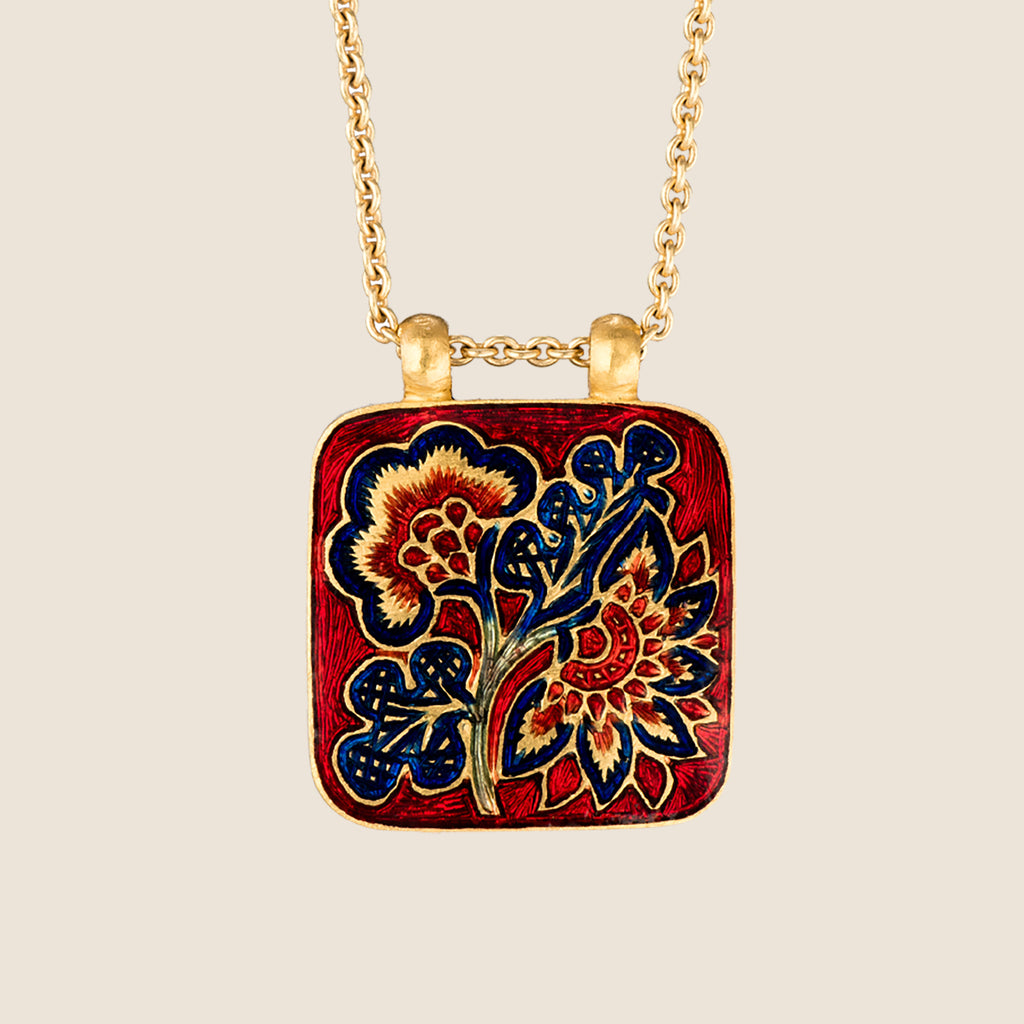 'Chintz Dynasty' Taweez Initial Necklace