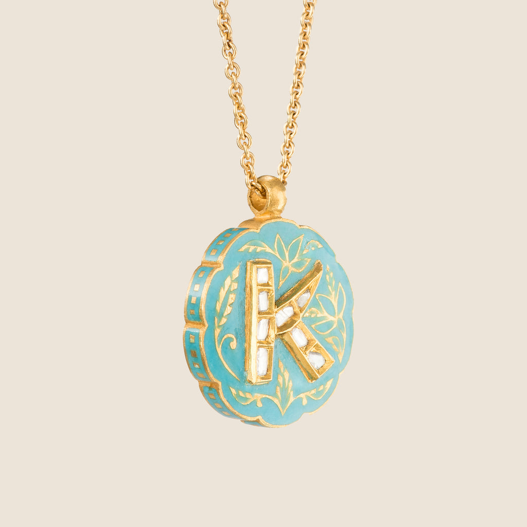 'Jal Mahal' Gulflower Initial Necklace